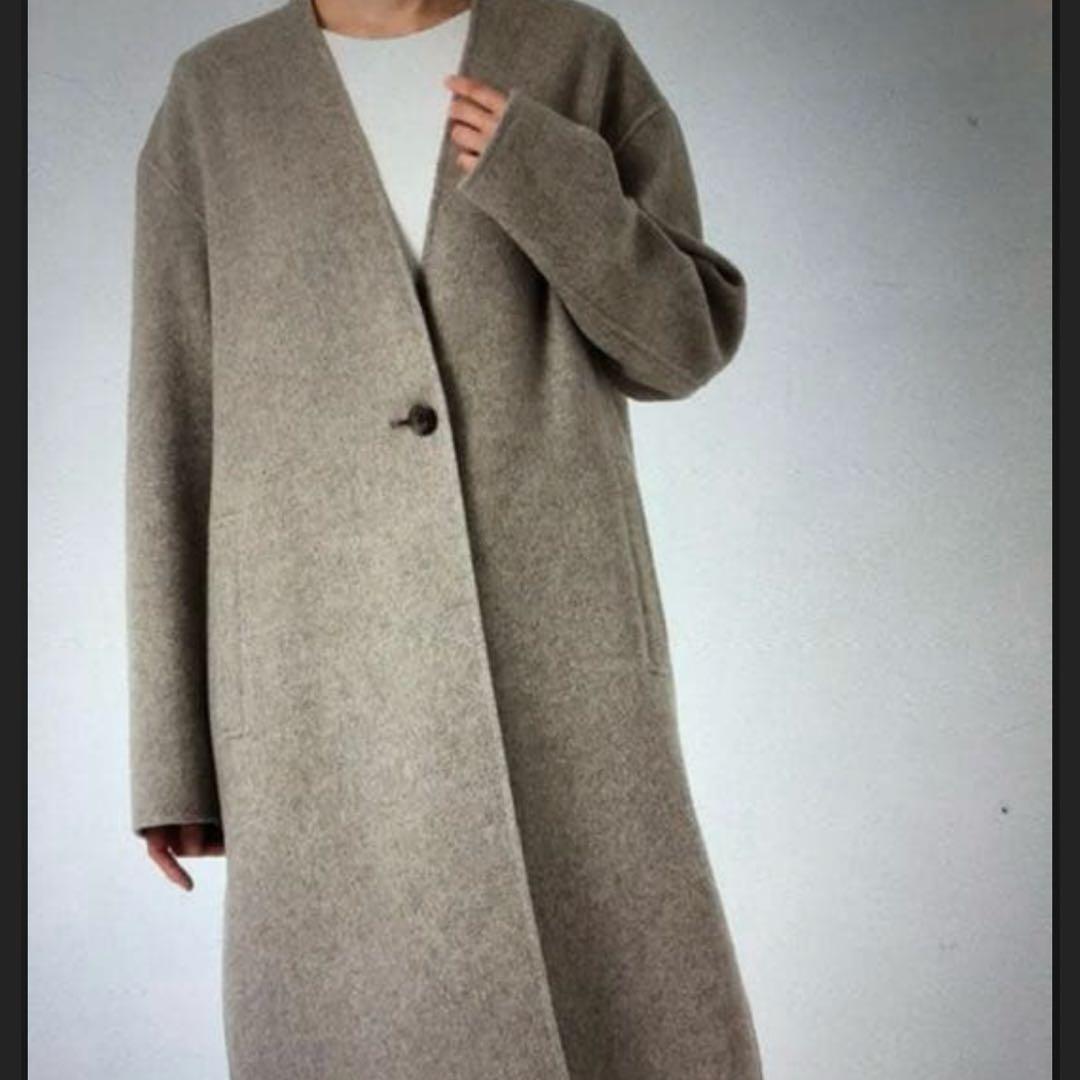 専用です　23区 ウールリバーツイルノーカラーコート　ロングコート　36