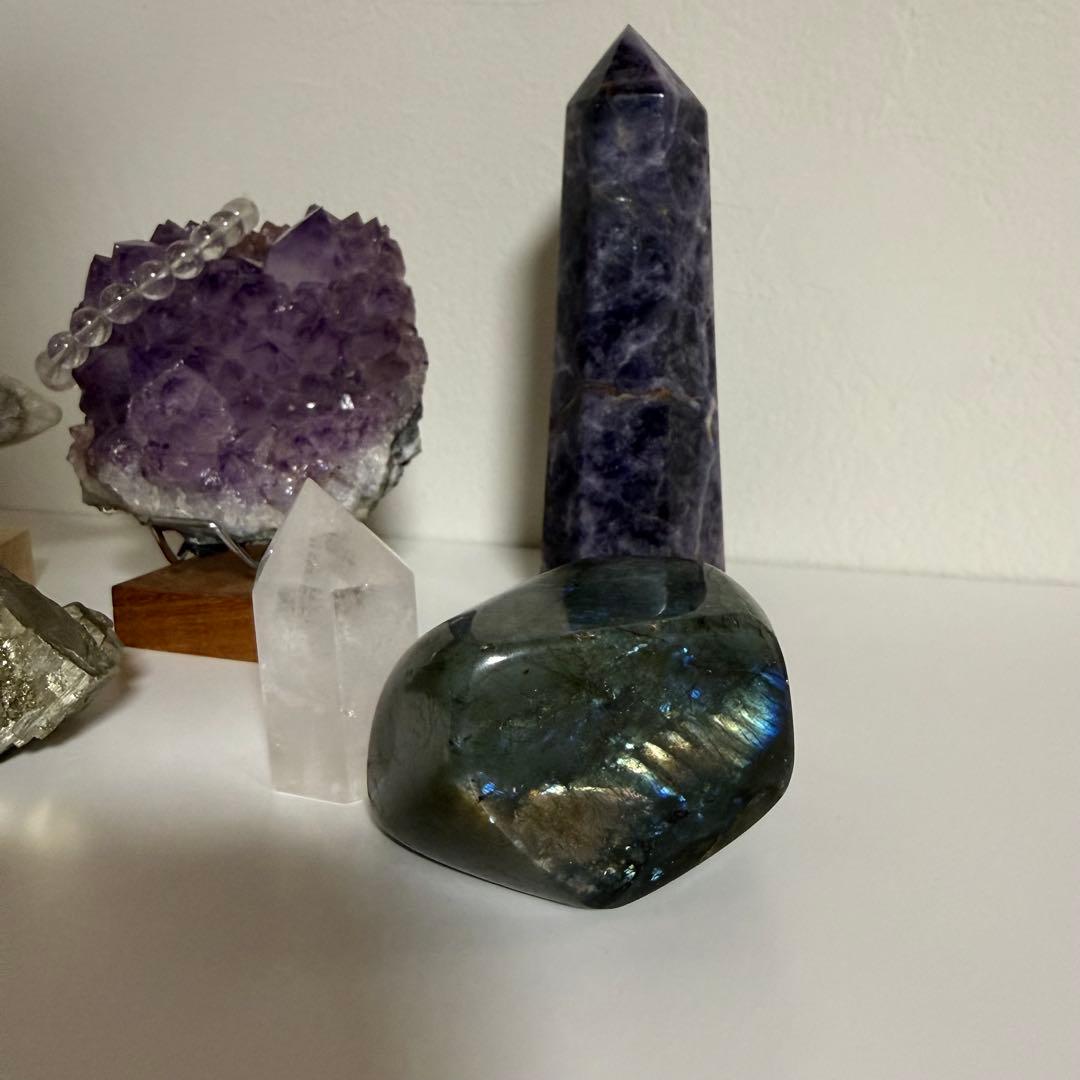 【特価】アメジスト 天然石 8点セット 水晶 フローライト 原石　計1.9kg!