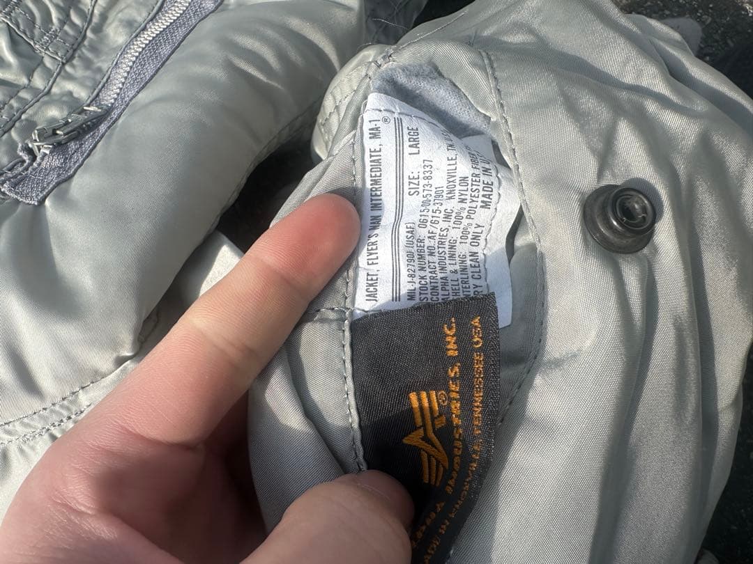 90s ALPHA USA製 MA-1 フライトジャケット サイズL