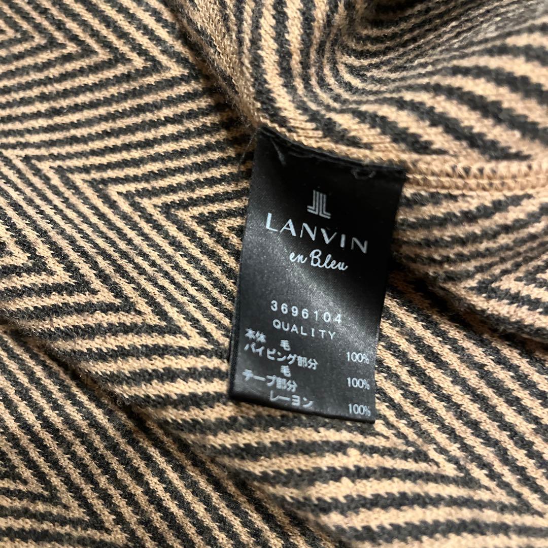 バニラ❣️ ランバン✨ニットコート　 毛100 暖かい　バイカラー