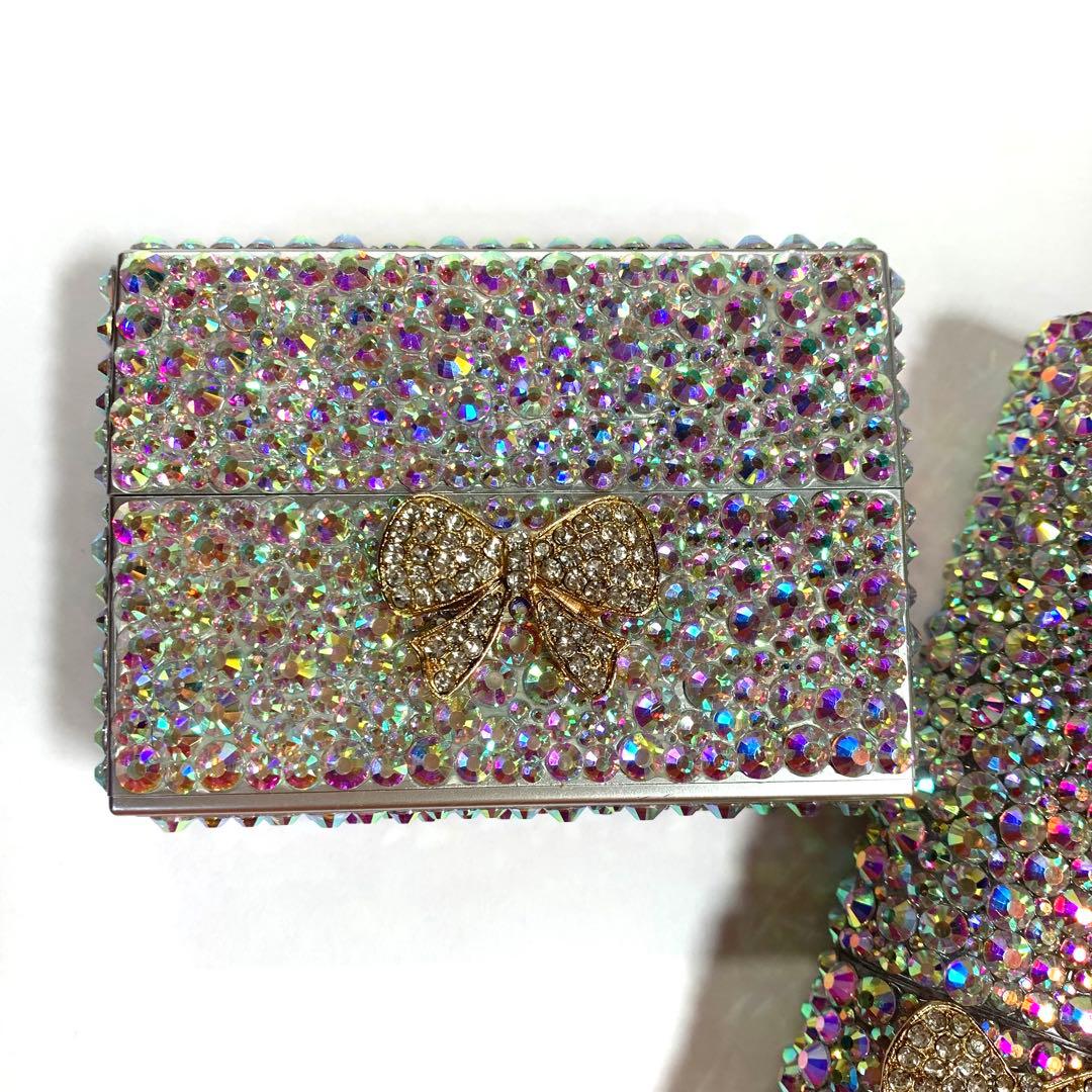 iQOSイルマｉワンケースとヒートスティックケース　オーロラデコ　リボン