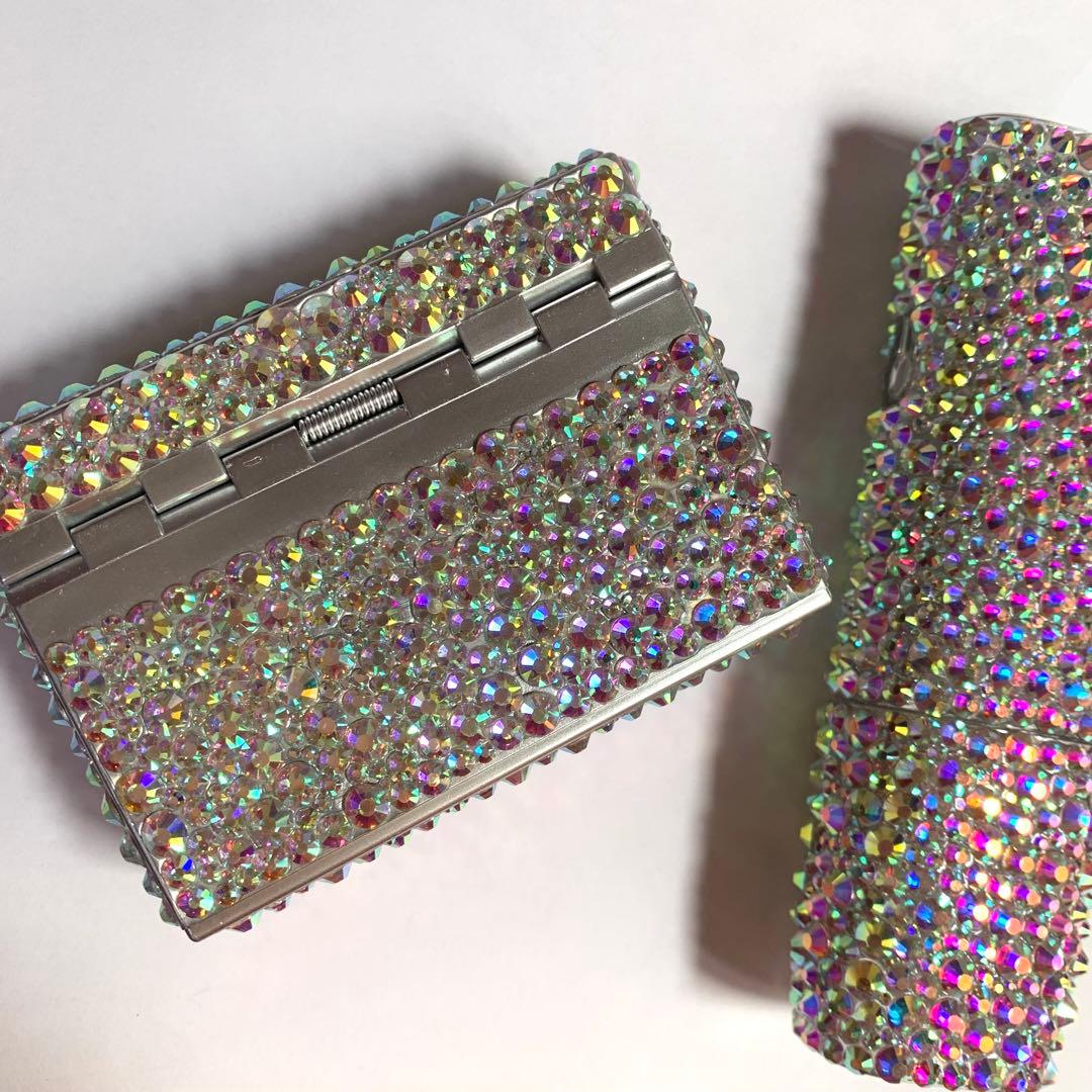 iQOSイルマｉワンケースとヒートスティックケース　オーロラデコ　リボン