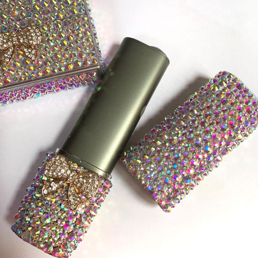 iQOSイルマｉワンケースとヒートスティックケース　オーロラデコ　リボン