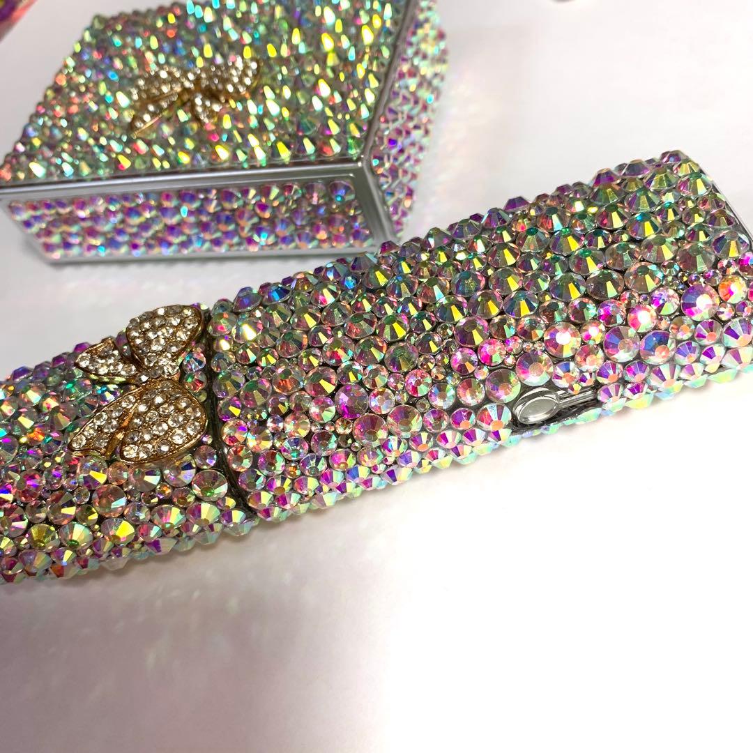 iQOSイルマｉワンケースとヒートスティックケース　オーロラデコ　リボン