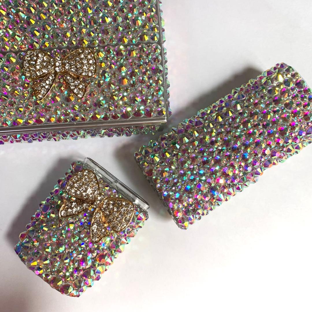 iQOSイルマｉワンケースとヒートスティックケース　オーロラデコ　リボン