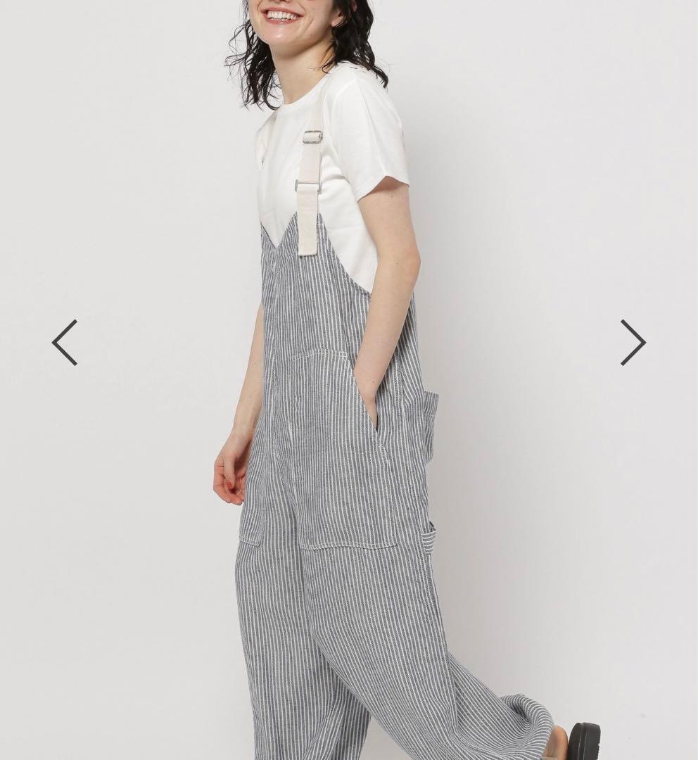 【新品未使用】ニコアンド　Lsize リネンツイルサロペット　ヒッコリー