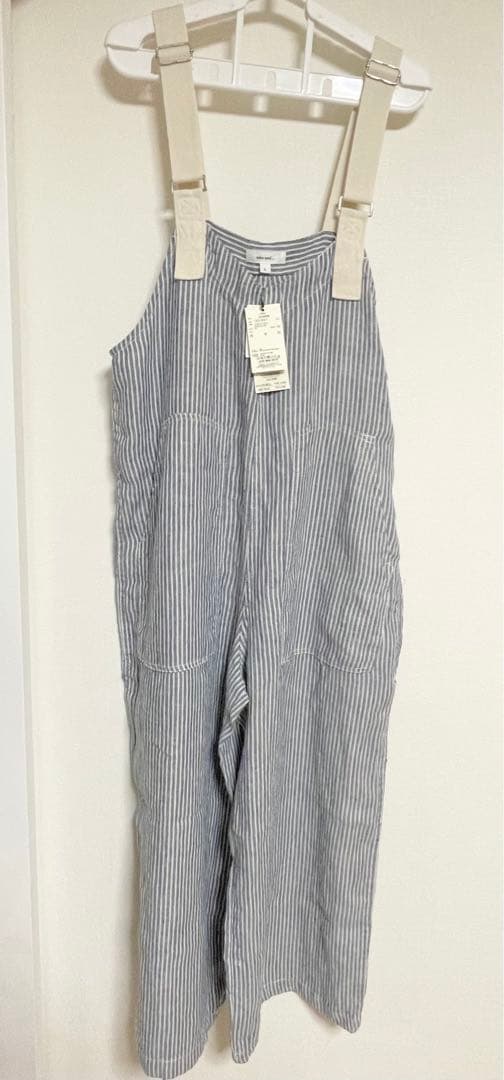 【新品未使用】ニコアンド　Lsize リネンツイルサロペット　ヒッコリー