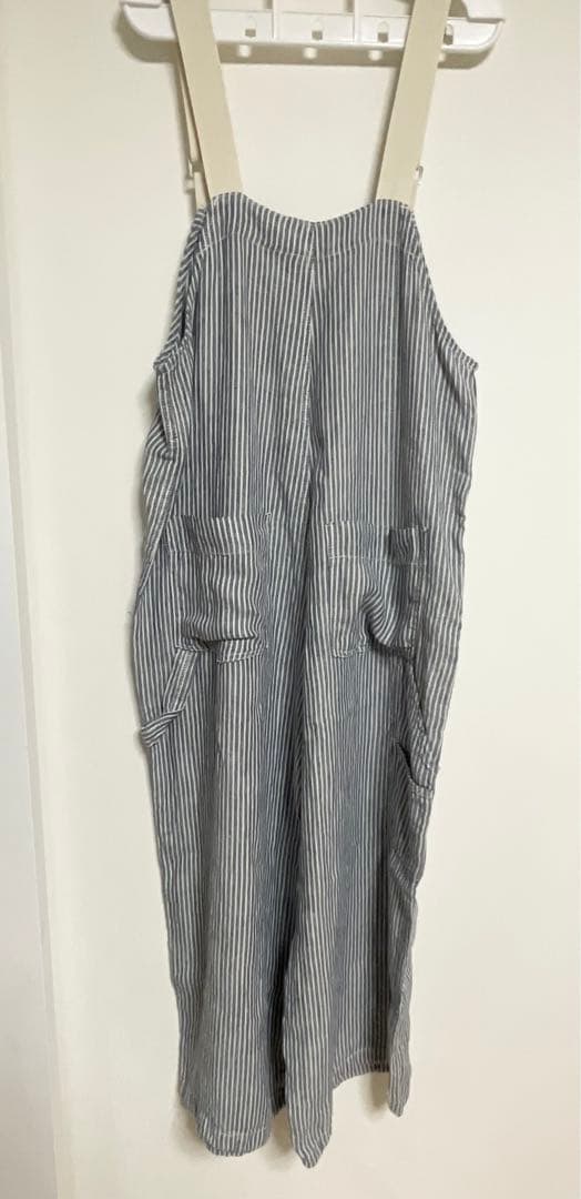 【新品未使用】ニコアンド　Lsize リネンツイルサロペット　ヒッコリー