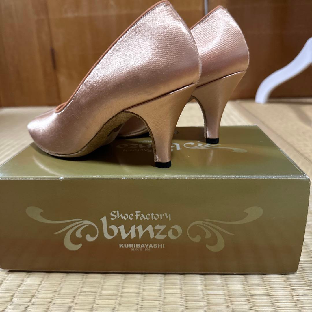 bunzo サテン ピンク 中ヒール 社交ダンスシューズ