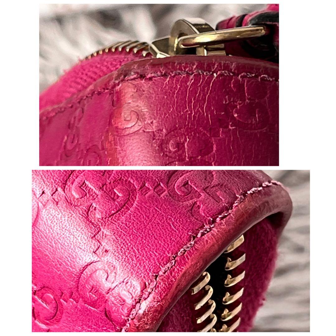 美品✨GUCCI ラウンドファスナー　Wシマ　インターロッキング　パープル