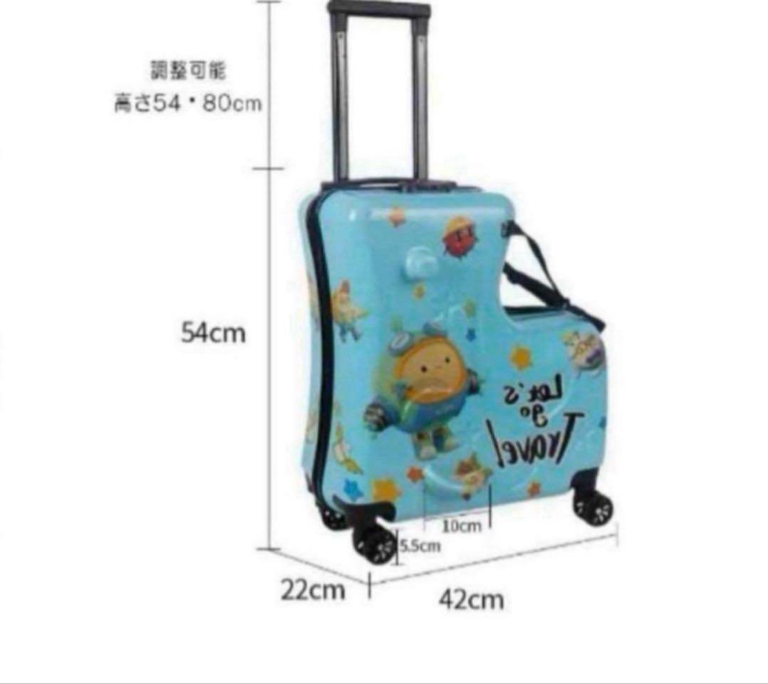 美品 乗れるキッズキャリーケース 安全ベルト付き キッズスーツケース ユニコーン