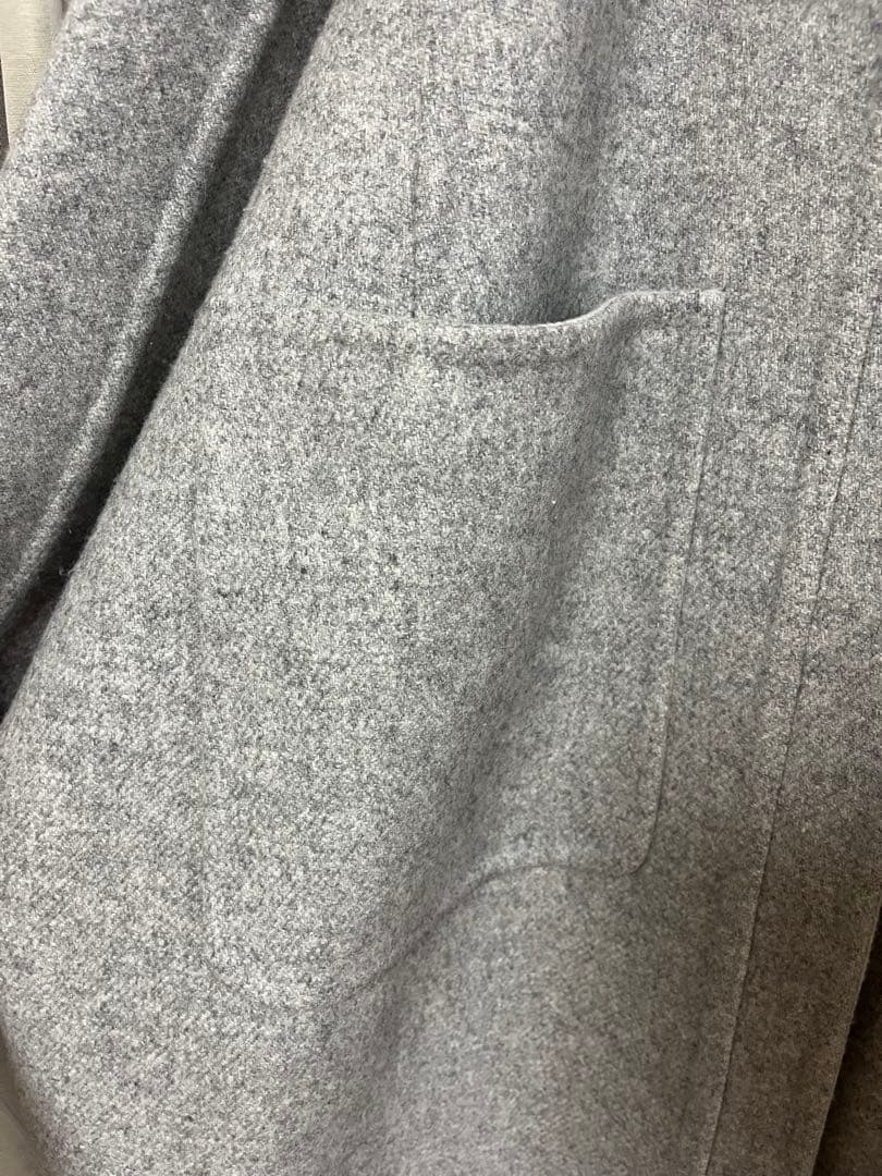 Drawer メランジ リバーシブルコート グレー ウール100%