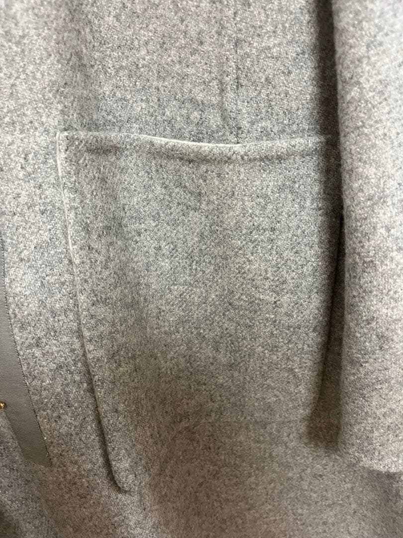 Drawer メランジ リバーシブルコート グレー ウール100%