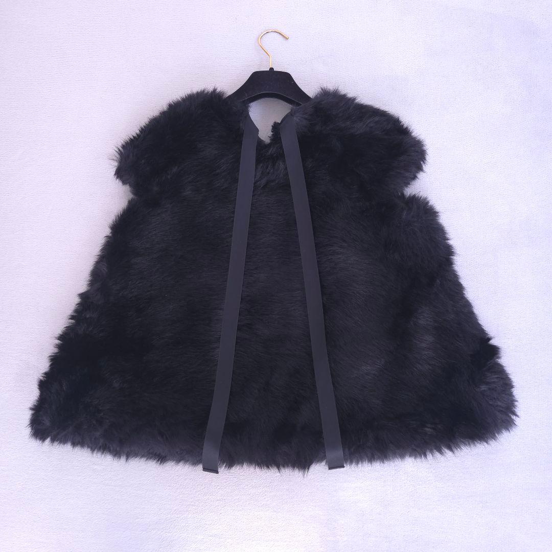 美品 バースデーバッシュ ファーベスト バックリボン ふわふわ可愛い