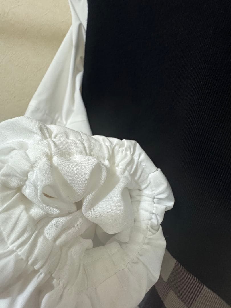 ブルーレーベルクレストブリッジ　ツイードニットドッキングドレス　ベージュ　36