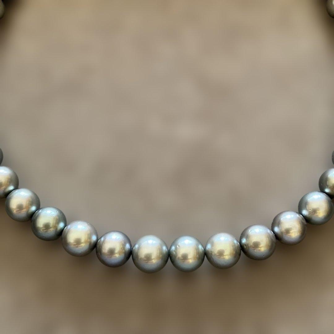 シシ様用MIKIMOTO 黒蝶パールネックレス　ブルー系