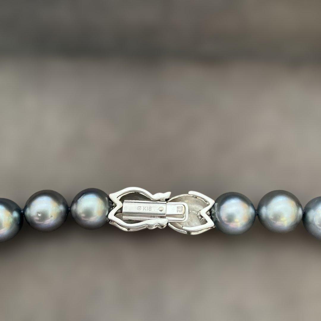 シシ様用MIKIMOTO 黒蝶パールネックレス　ブルー系