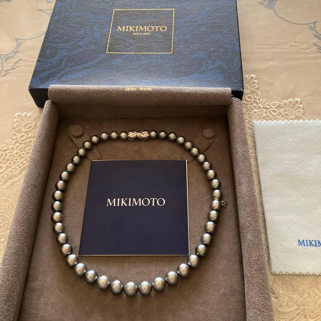 シシ様用MIKIMOTO 黒蝶パールネックレス　ブルー系
