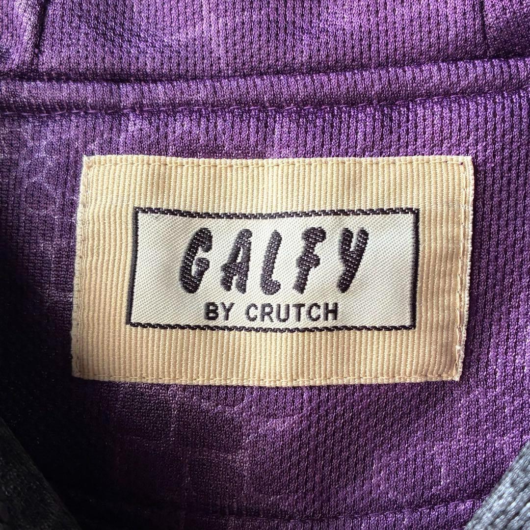 GALFY トラックジャケット フーディ ビッグロゴ刺繍 豹柄 切替 奇抜 XL