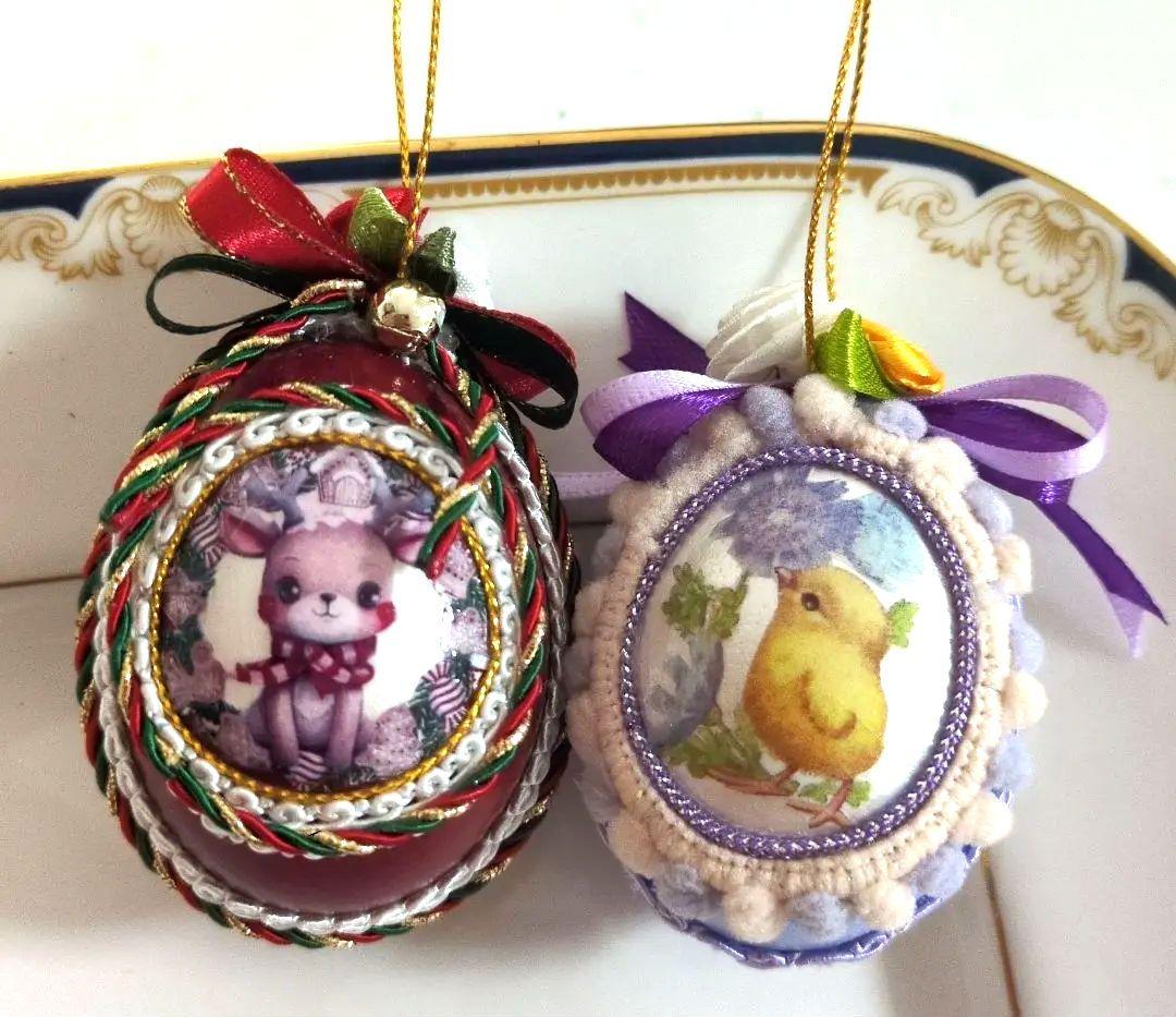 【リナ】エッグアート（鹿、ヒヨコ）