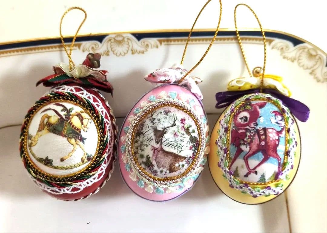 【リナ】エッグアート（鹿、ヒヨコ）