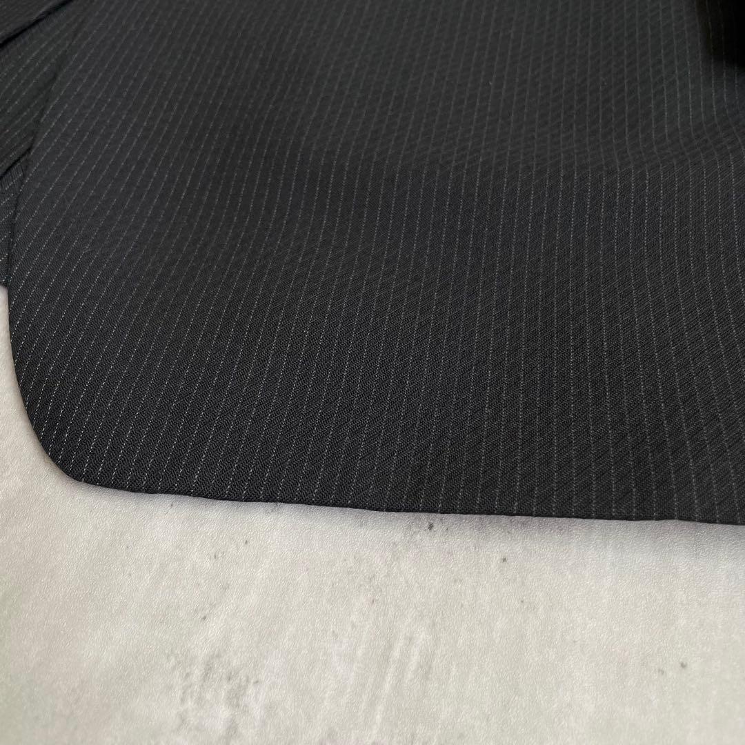 スーツセットアップ　 キュプラ　ストライプ　ブラック　高級感　モード　結婚式