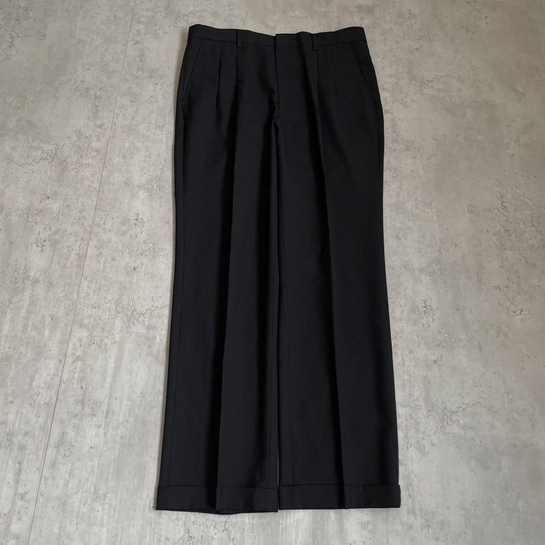 スーツセットアップ　 キュプラ　ストライプ　ブラック　高級感　モード　結婚式