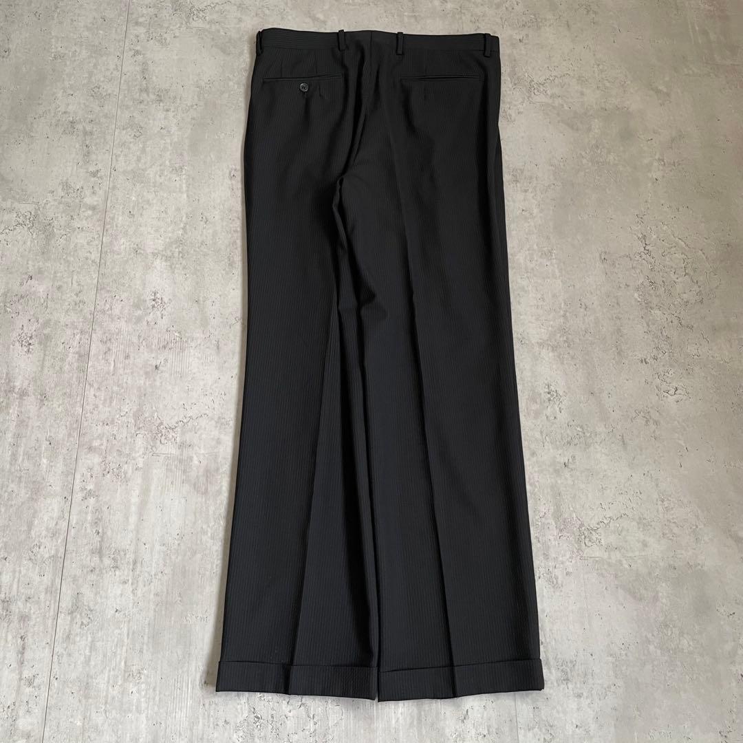 スーツセットアップ　 キュプラ　ストライプ　ブラック　高級感　モード　結婚式