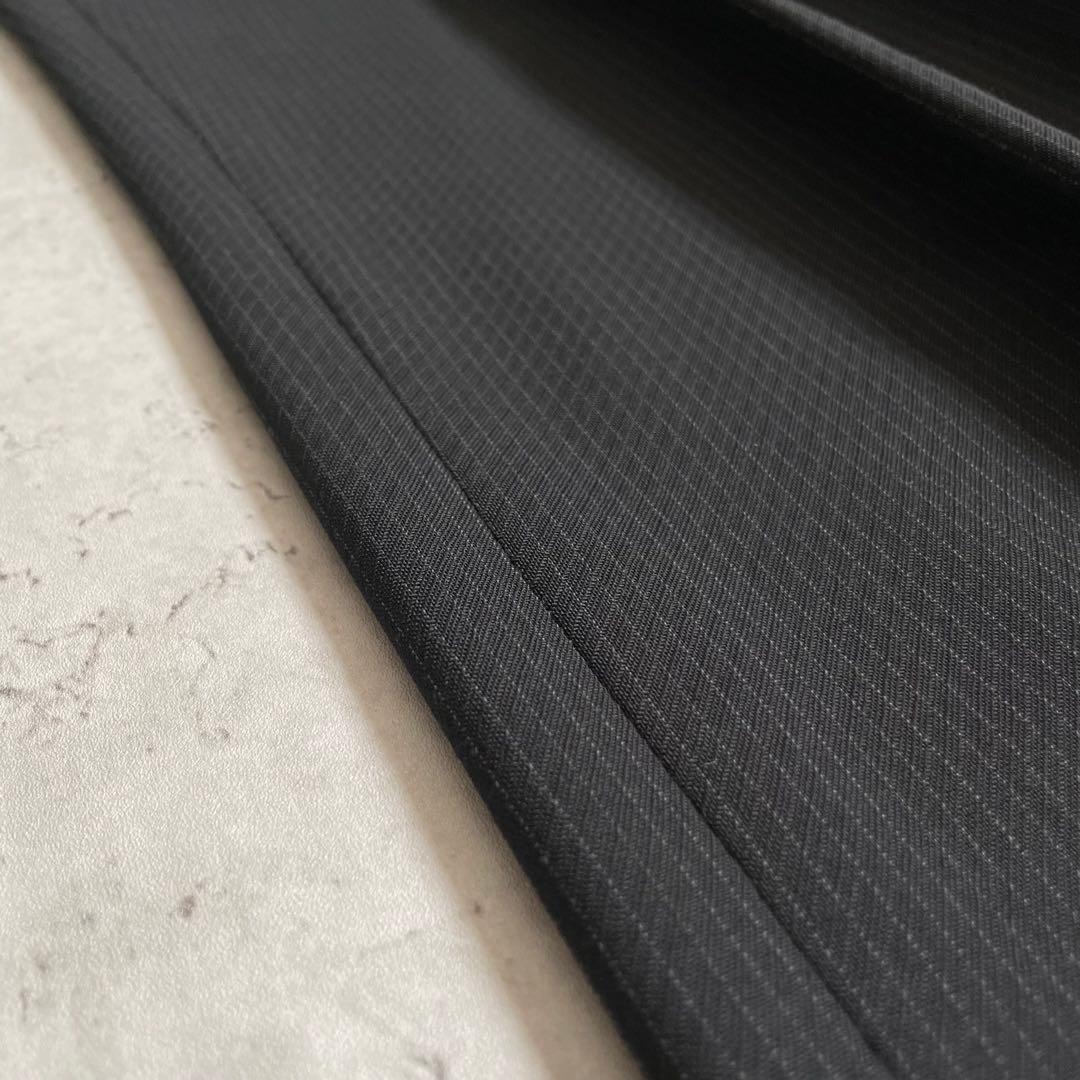 スーツセットアップ　 キュプラ　ストライプ　ブラック　高級感　モード　結婚式