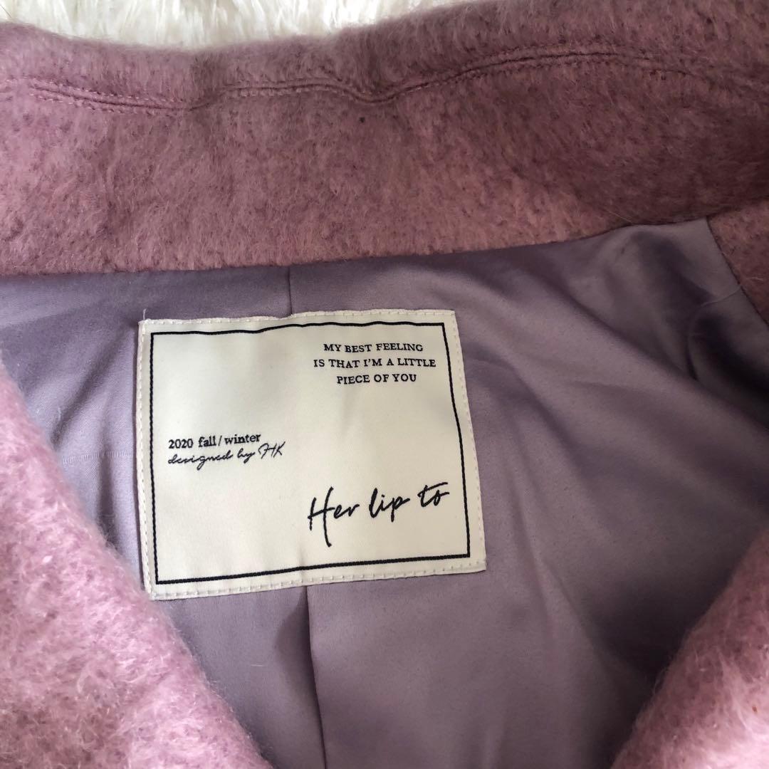 ハーリップトゥ　Her lip to モヘア混　コート　ピンク