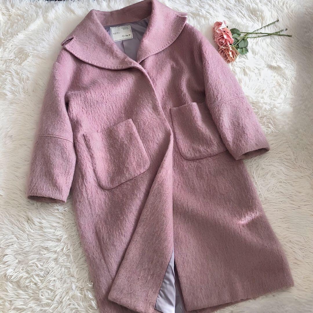 ハーリップトゥ　Her lip to モヘア混　コート　ピンク