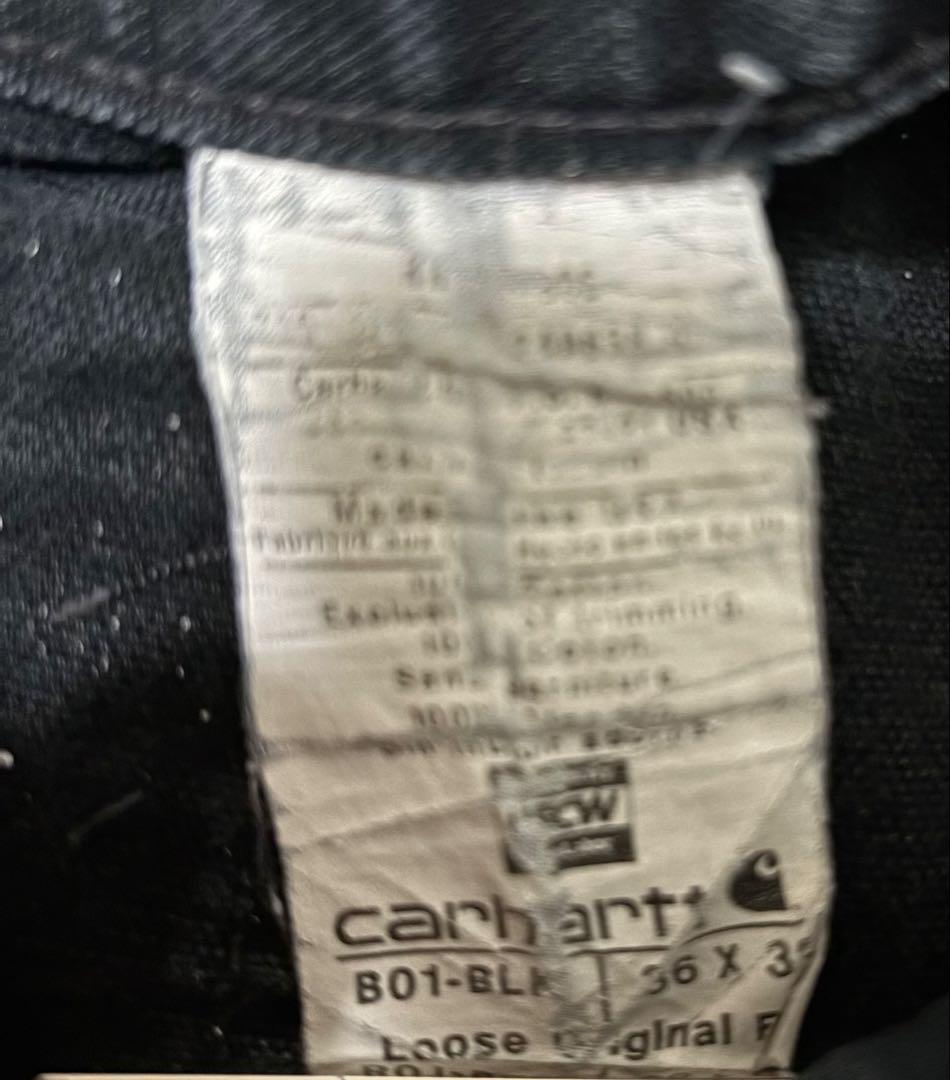 カーハート carhartt ダブルニー パンツ 黒