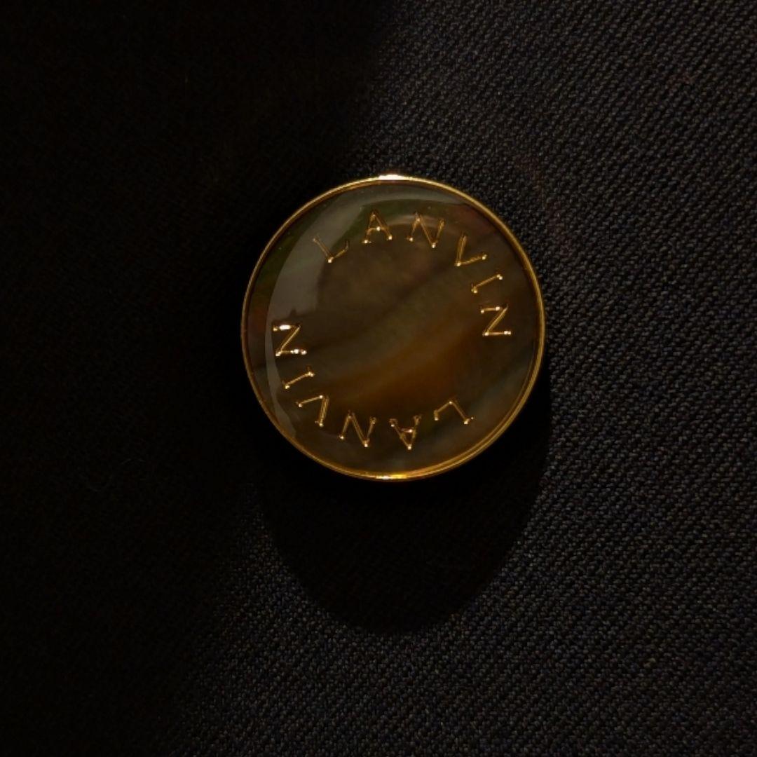 LANVIN ダブルブレスト テーラードジャケット ブラック 金ボタン