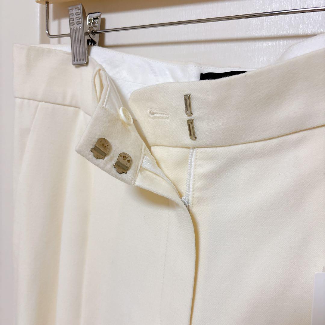 新品未使用タグ付き✨大きいサイズ8 （2Ｌ）Theory ウールワイドパンツ　白