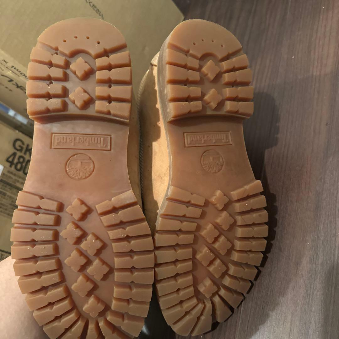 Timberland ベージュ レザーハイカットブーツ