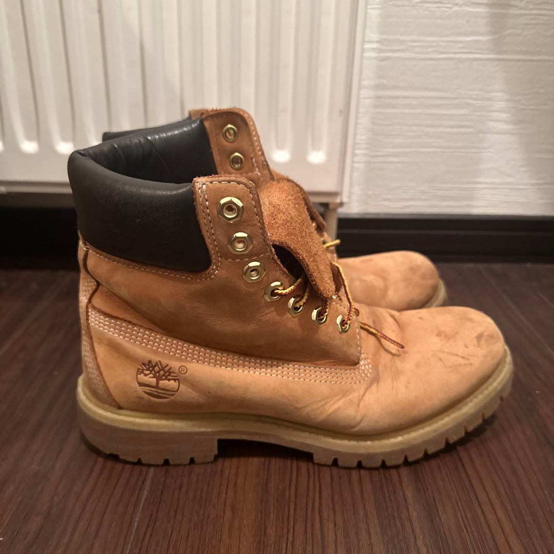 Timberland ベージュ レザーハイカットブーツ