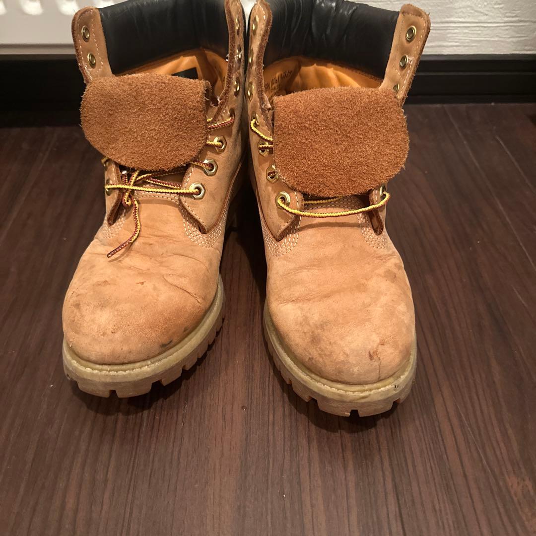 Timberland ベージュ レザーハイカットブーツ