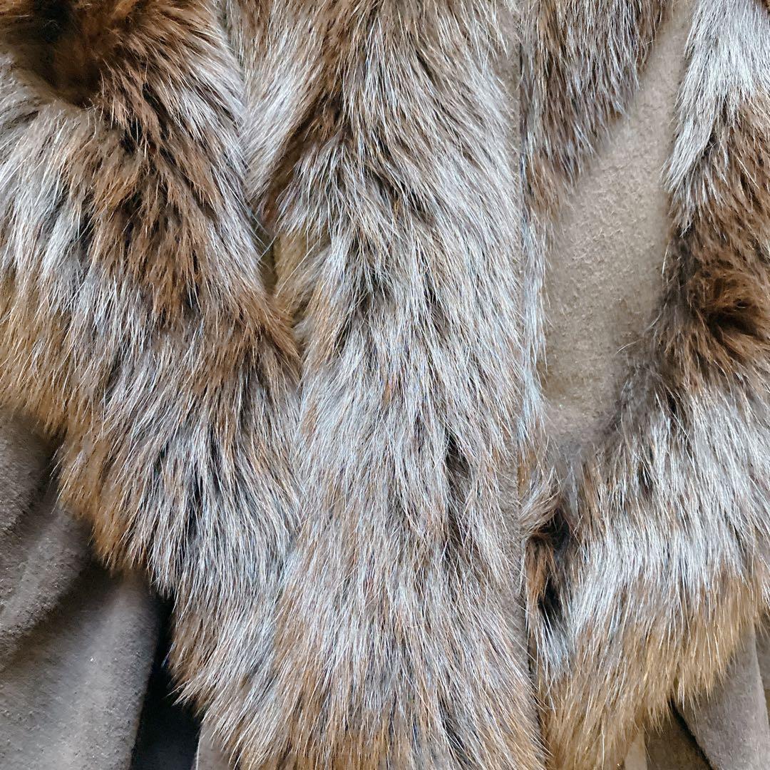 【フリー】美品 Lamandora ポンチョ 豚革 大きいサイズ 日本製　コート