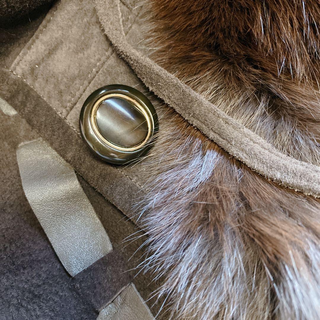 【フリー】美品 Lamandora ポンチョ 豚革 大きいサイズ 日本製　コート