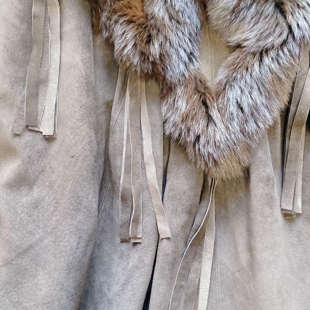 【フリー】美品 Lamandora ポンチョ 豚革 大きいサイズ 日本製　コート