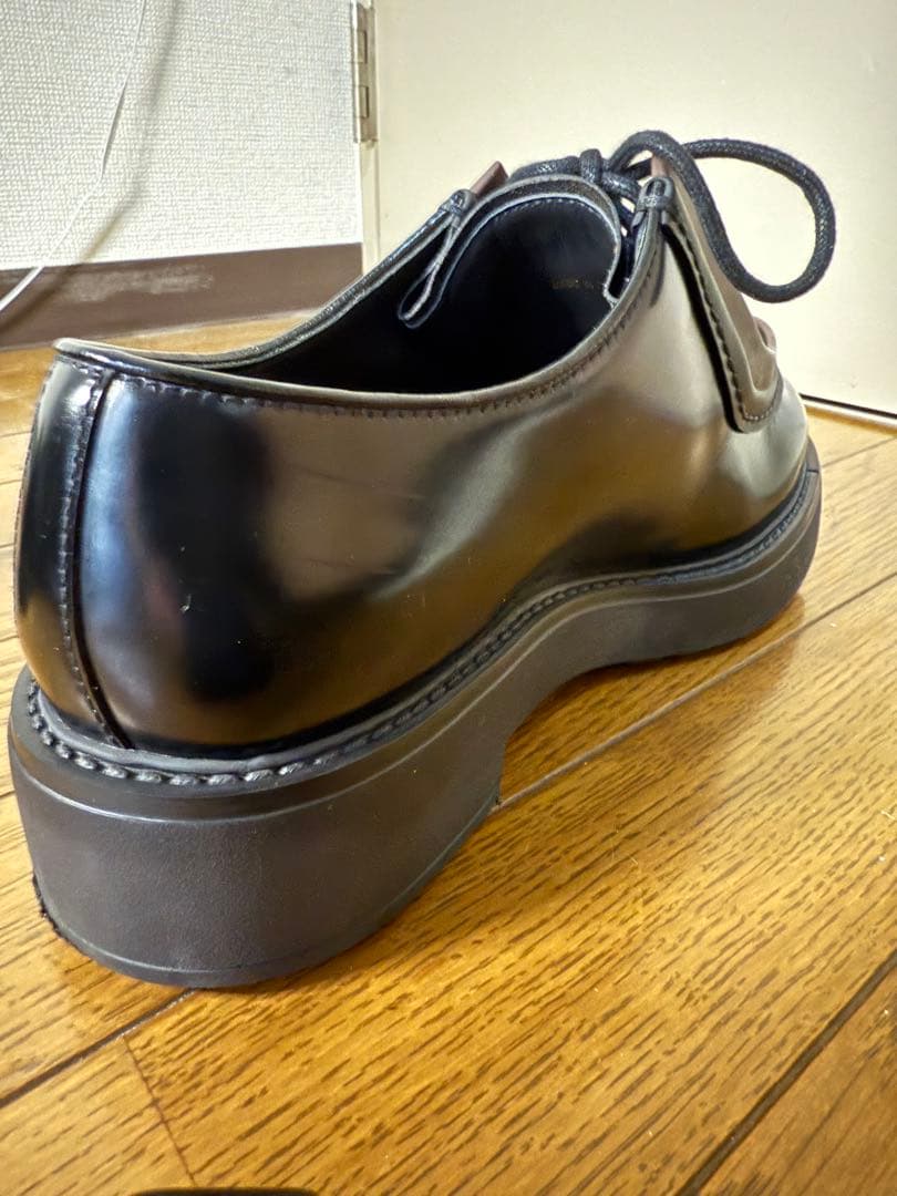 PRADA ダイアパソン オペークブラッシュドレザー レースアップ シューズ