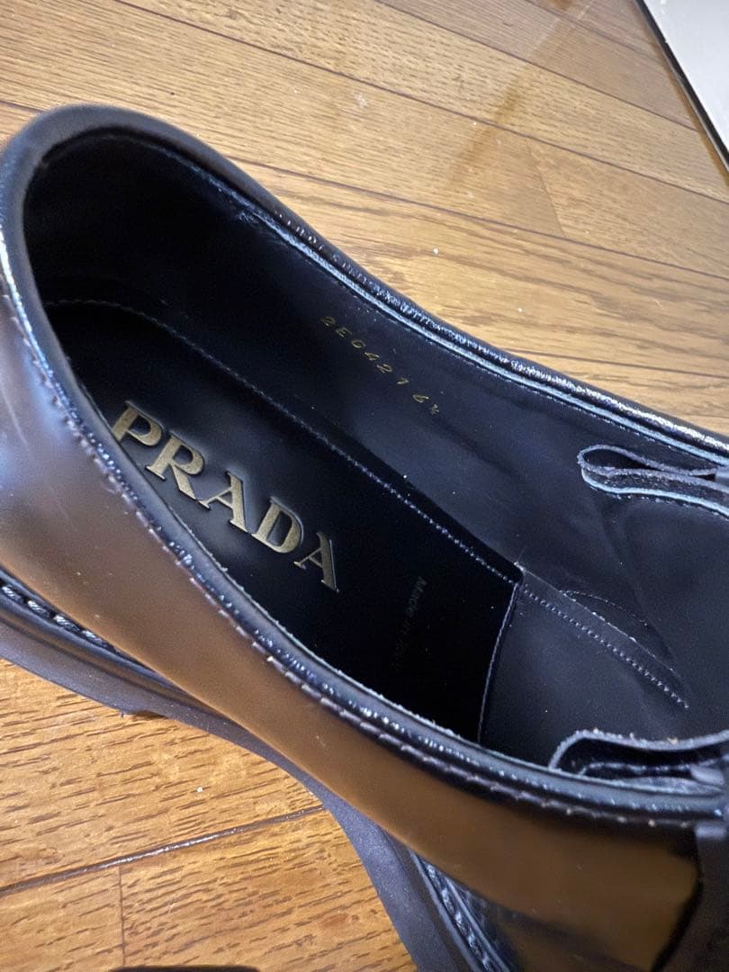 PRADA ダイアパソン オペークブラッシュドレザー レースアップ シューズ