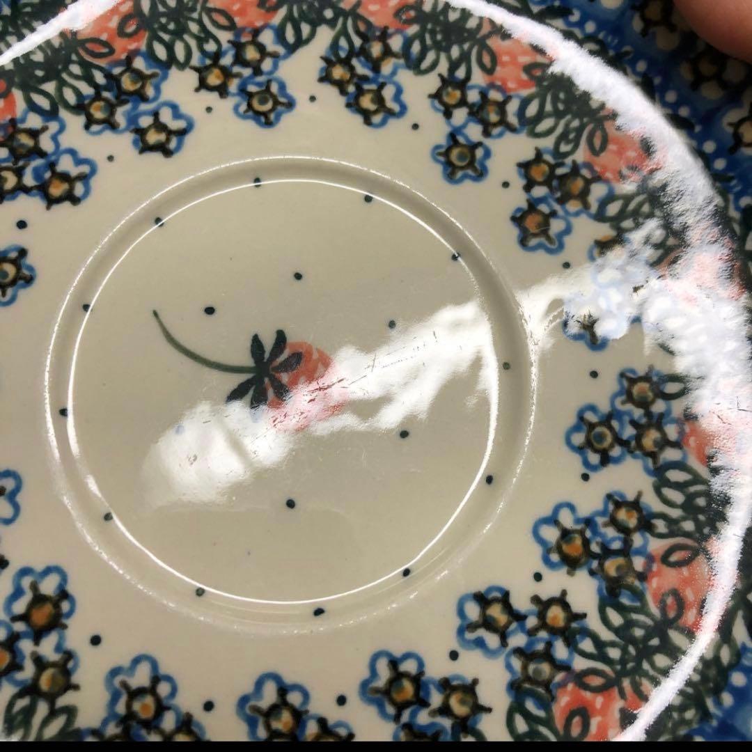 ポーリッシュポタリー　水切りボウル皿セット イチゴ　コランダー　ポーランド食器