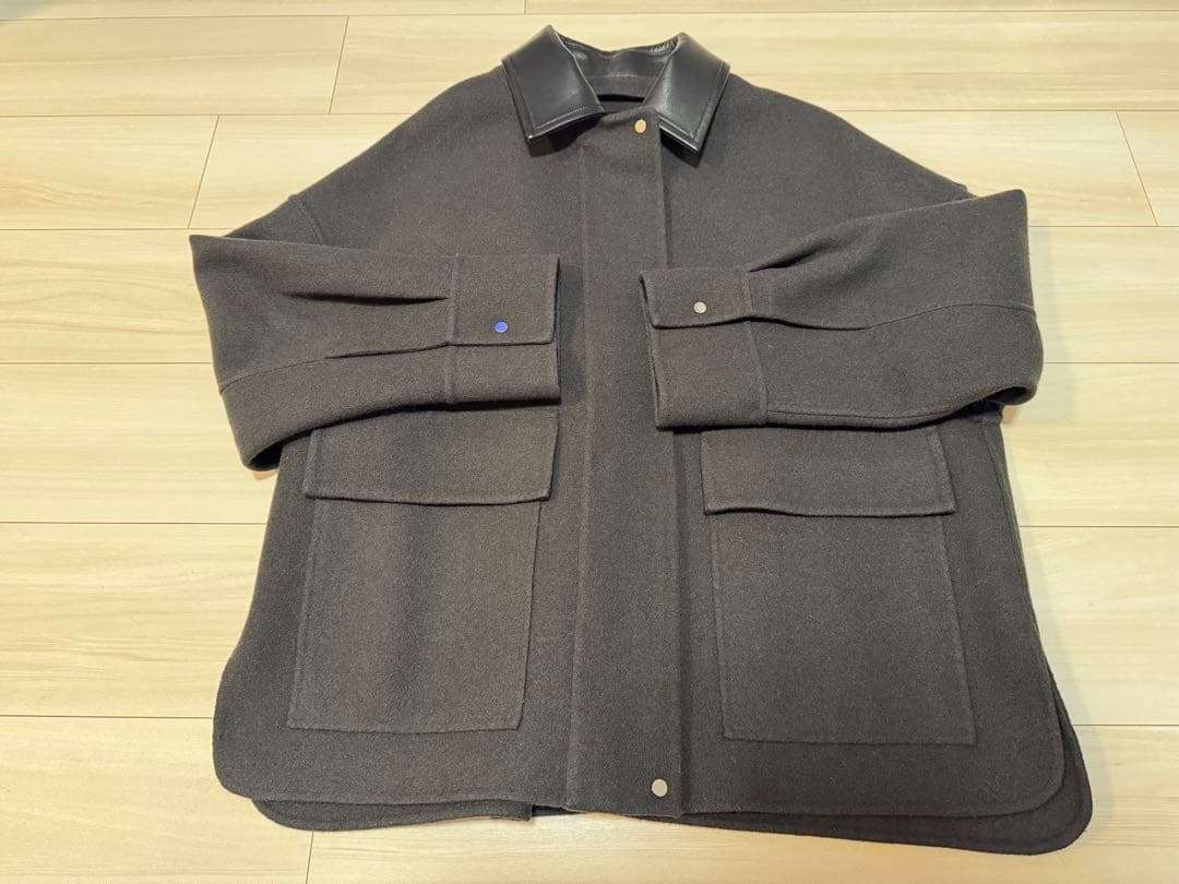 【美品】ebure ジロンラムメルトン ショートブルゾン ダークブラウン 38