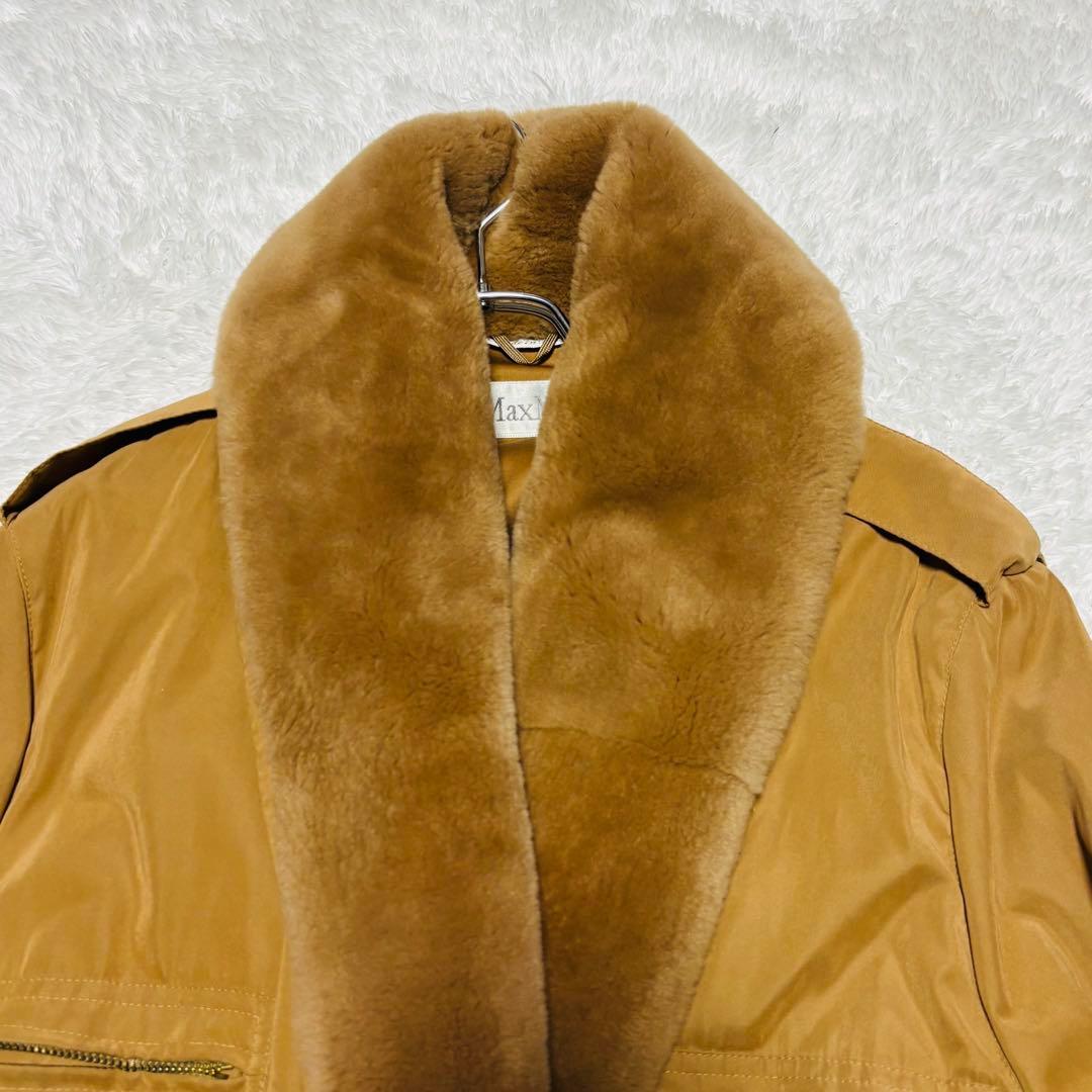 美品 MaxMara 最高級 白タグ コート テディベアコート ベルト 女優襟