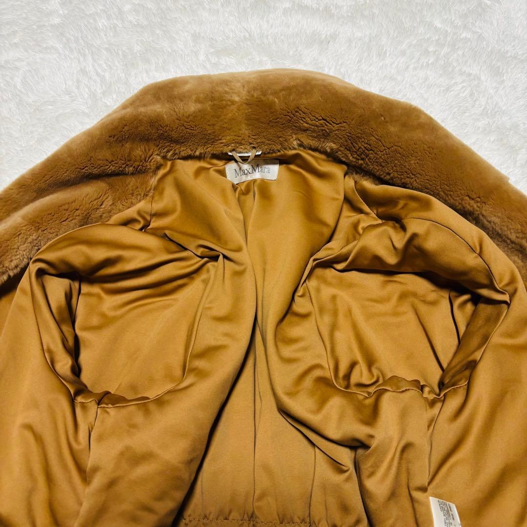 美品 MaxMara 最高級 白タグ コート テディベアコート ベルト 女優襟