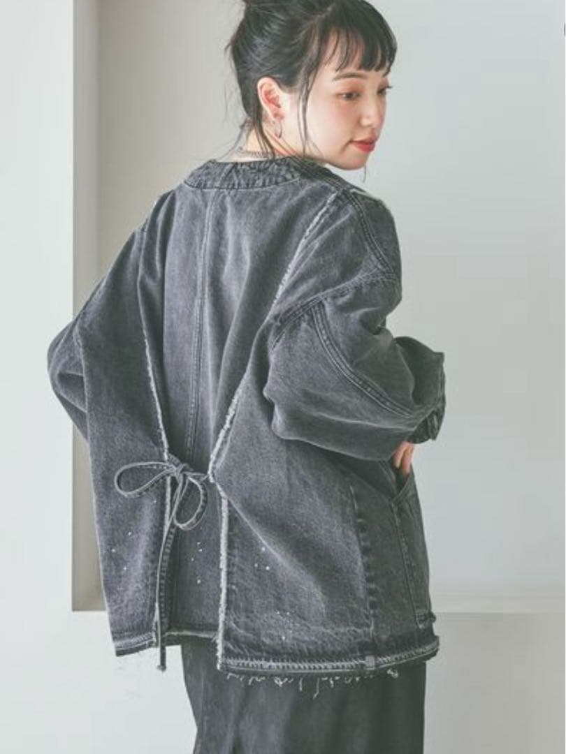 ニコアンド ［NKJ 2026SS］エンジニアリメイクデニムジャケット　ブラック