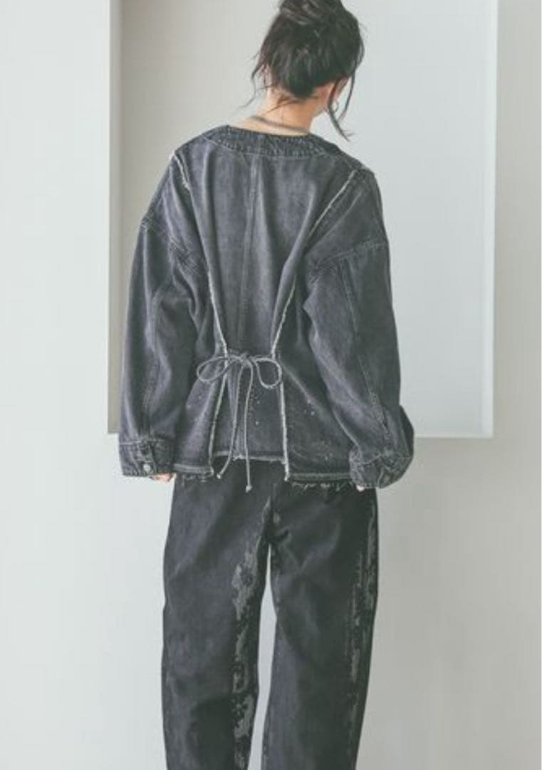 ニコアンド ［NKJ 2026SS］エンジニアリメイクデニムジャケット　ブラック