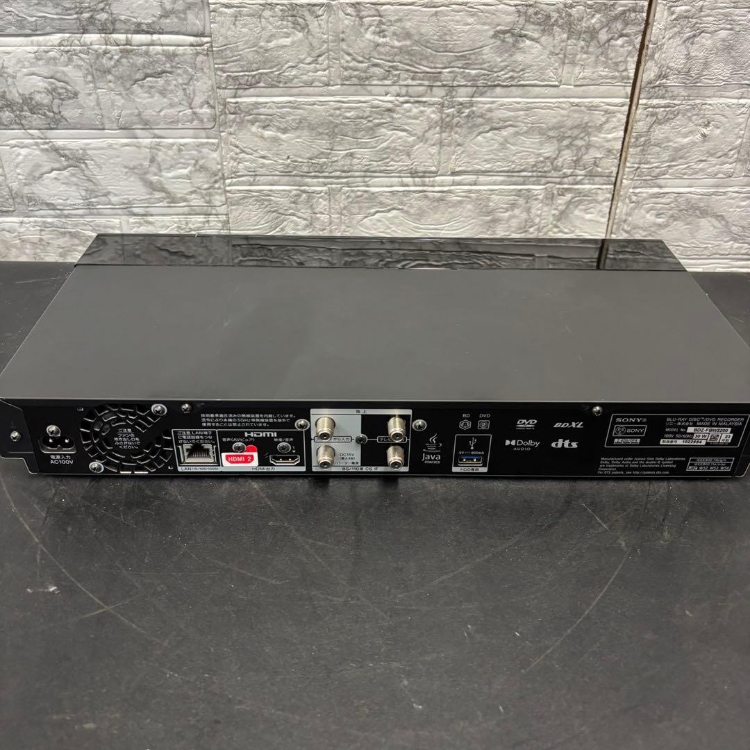 941　Sony　2TB　ブルーレイレコーダー　BDZ-FBW2200