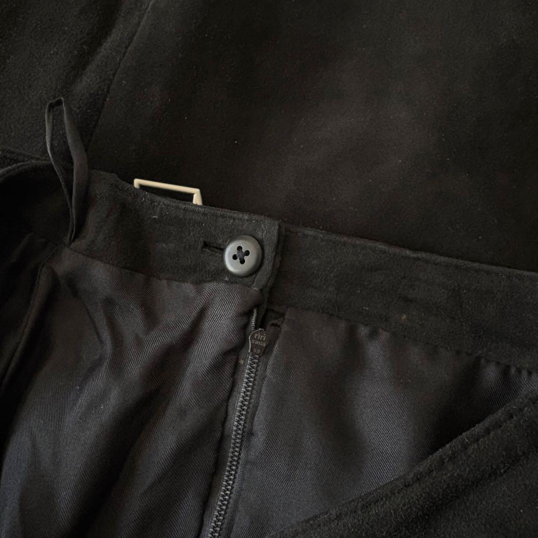 HERMES マルジェラ期 総レザー スウェード スカート サイドベルト